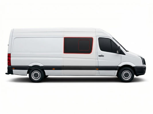 Right Privacy Front Opening LWB Glass for Mercedes Sprinter (2006-2018) / VW Crafter (2006-2017)