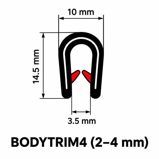 4mm Edge Trim (per metre) for Transit 2000, Trafic 2001, Expert