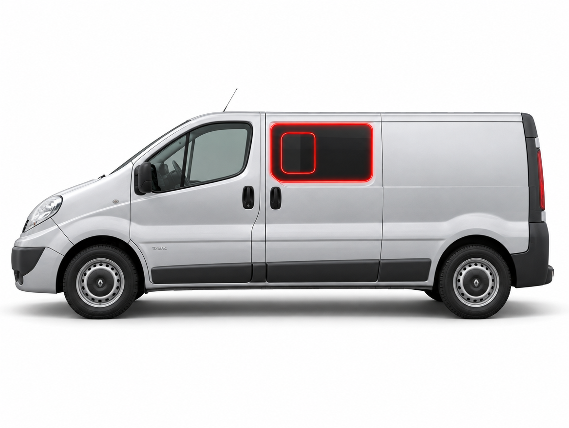 Left Privacy Front Opening Glass for Renault Trafic / Vauxhall Vivaro / Nissan Primastar (2001-2013)