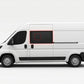Left Privacy Front Opening MWB/LWB/XLWB (L2/3/4) Glass for Peugeot Boxer (2006>) / Fiat Ducato (2006>) / Citroen Relay (2006>) / Vauxhall Movano (2021>)