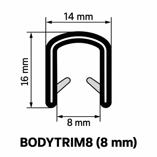 8mm Edge Trim (per metre) for Sprinter, Vito, Vivaro 2014