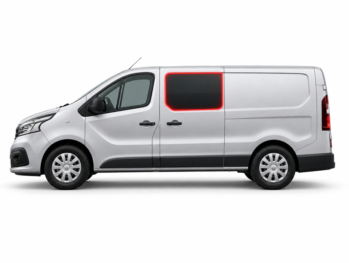 Left Privacy Front Fixed Glass for Renault Trafic (2014 onwards) / Vauxhall Vivaro (2014-2018) / Fiat Talento (2014 onwards) / Nissan Primastar (NV300, 2014 onwards)