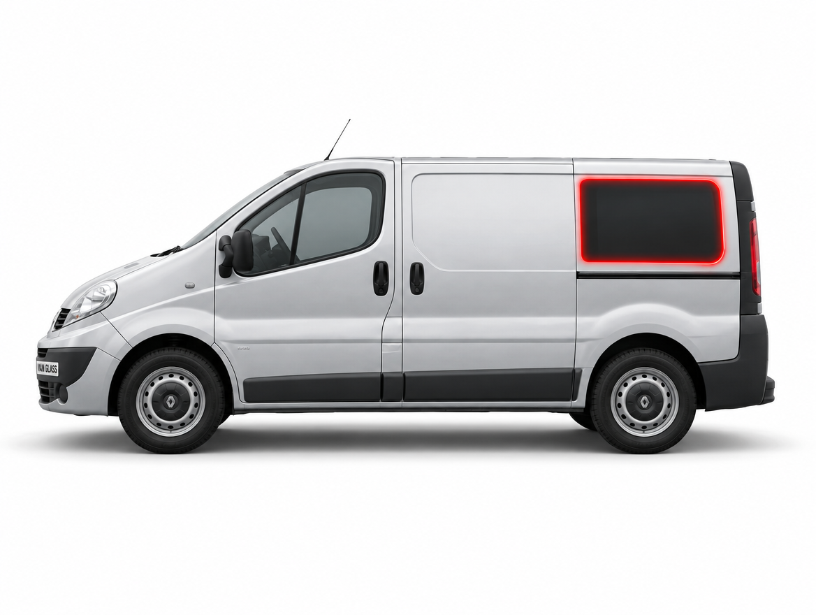 Left Privacy Rear Fixed SWB Glass for Renault Trafic / Vauxhall Vivaro / Nissan Primastar (2001-2013)