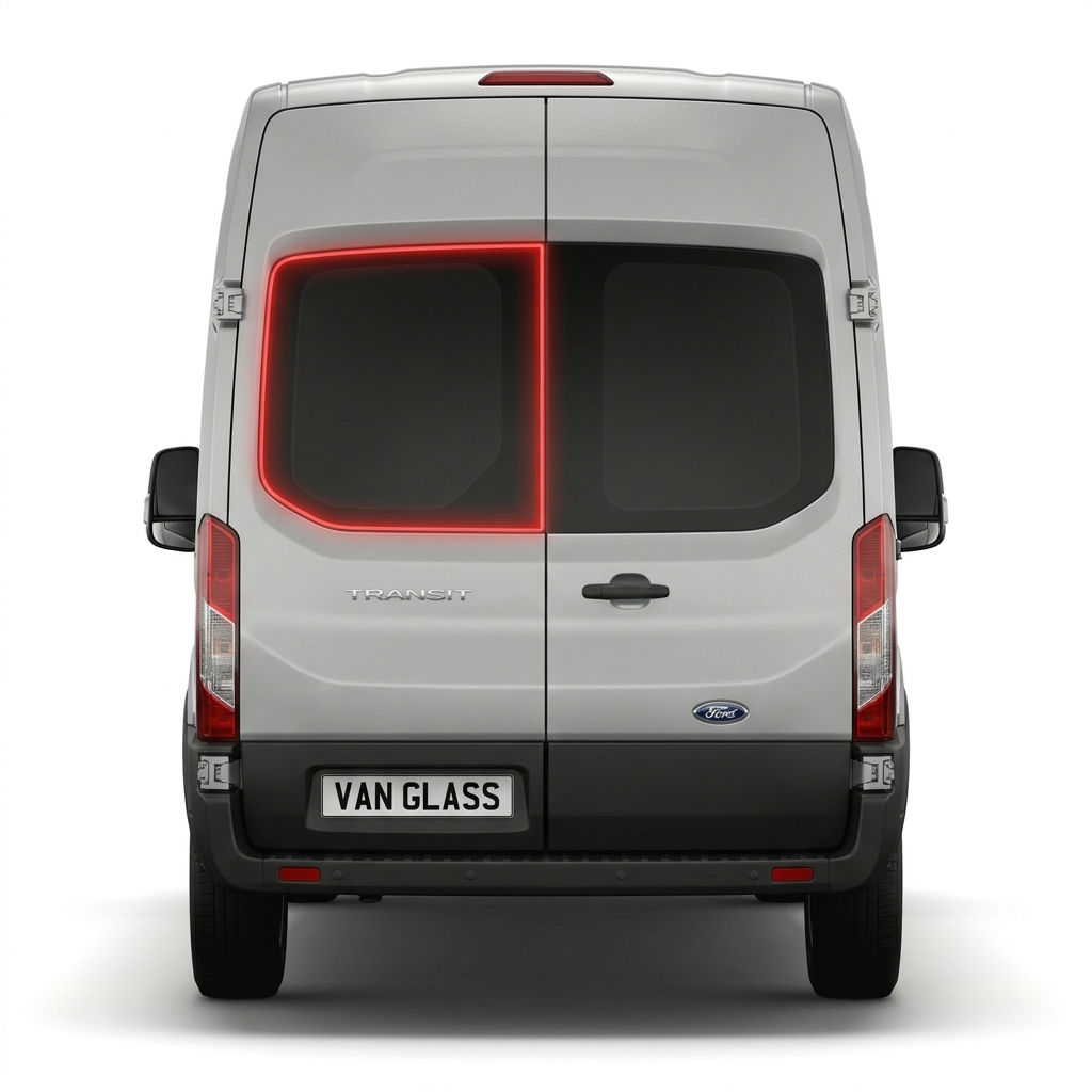 Left Privacy Barn Door Glass for Ford Transit MK8 (2014 onwards)