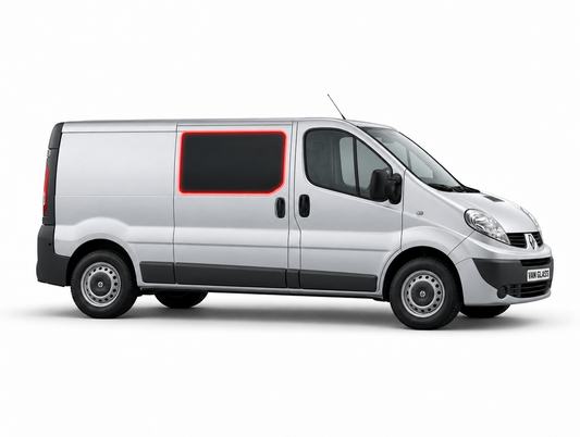 Right Privacy Front Fixed For Twin Side Load Door Glass for Renault Trafic / Vauxhall Vivaro / Nissan Primastar (2001-2013)