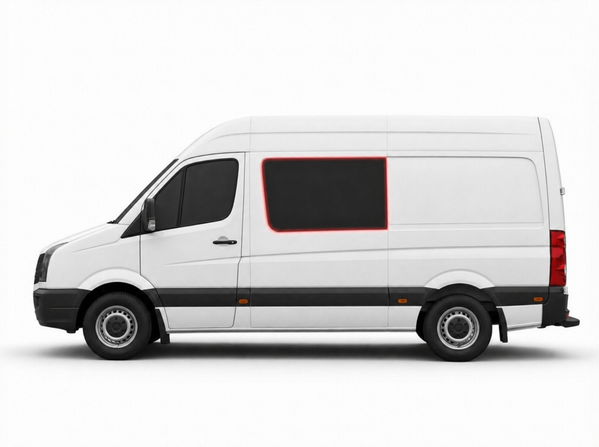 Left Privacy Front Fixed SWB Glass for Mercedes Sprinter (2006 onwards) / VW Crafter (2006-2016)