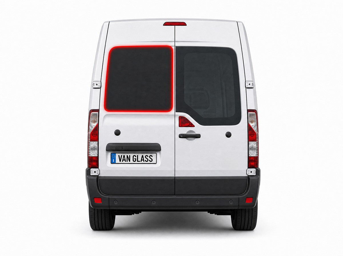 Left Privacy Back Door Glass for Renault Master (2010-2023) / Vauxhall Movano (2010-2021) / Nissan NV400 (2010 onwards) / Nissan Interstar (2022-2023)