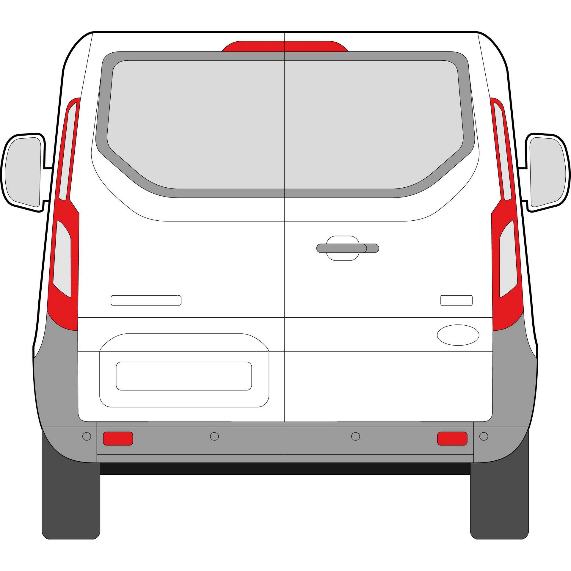 ford transit custom rear door white