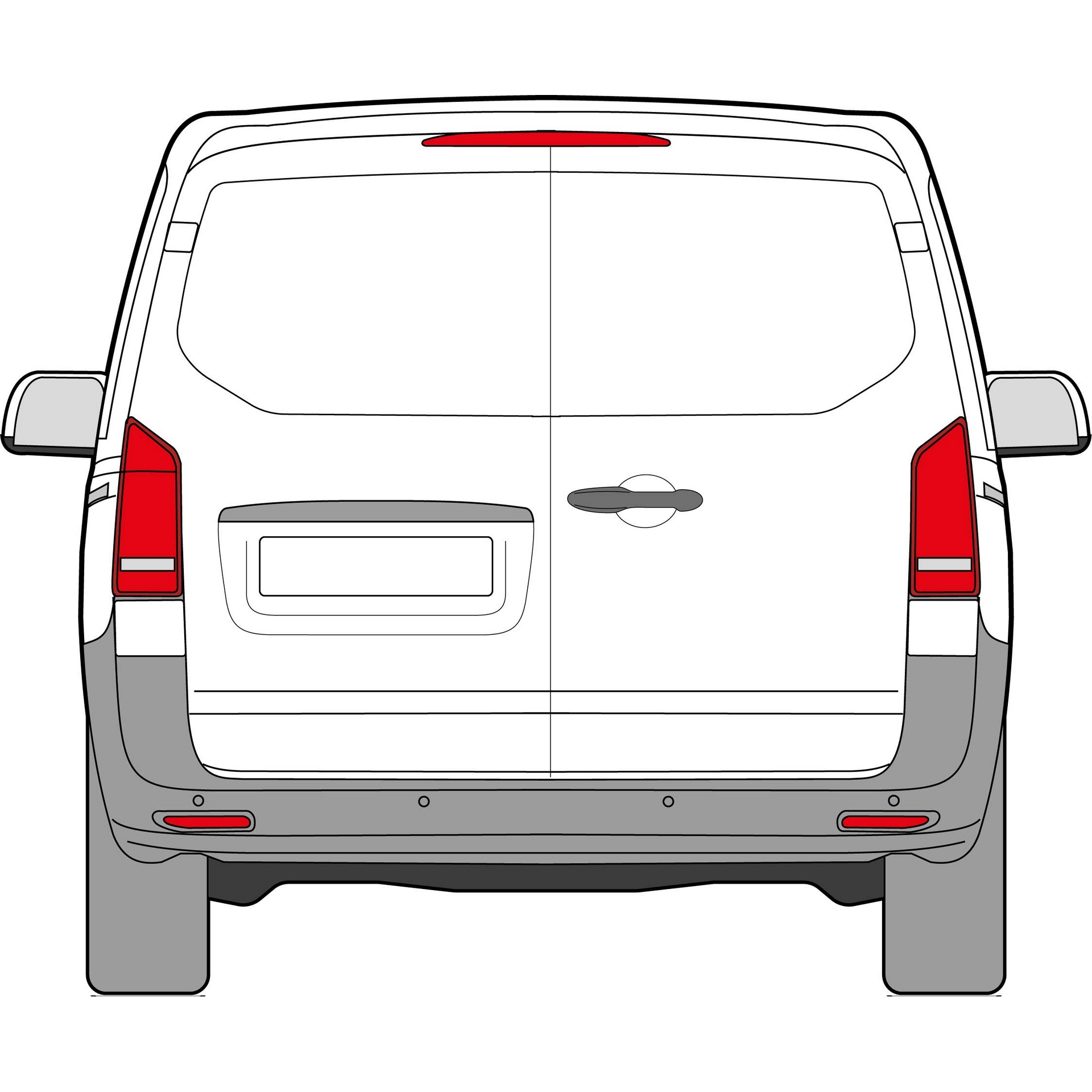 New Shape Mercedes Vito 2016 > Left Privacy Back Door Glass vanglass